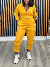 Zip-Front Hoodie & Cargo Jogger Pants set Ins Street